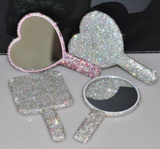 Rhinestone heart mirror (pre order)